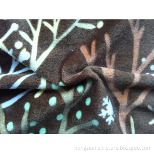 Tree Printing Super Soft Velboa (HZS--385)